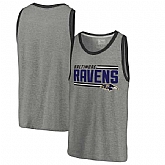 Baltimore Ravens NFL Pro Line by Fanatics Branded Iconic Collection Onside Stripe Tri-Blend Tank Top - Heathered Gray,baseball caps,new era cap wholesale,wholesale hats